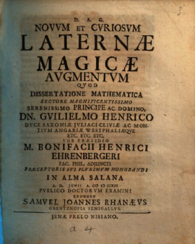 RealPreCinema's tweet image. His teacher, a Mr. Hamberger, credited the origin of moving slides to Erhard Weigel of whom I have spoken of and have curated a series on. Hamberger, whose only authored #Encyclopedia I visited, claimed Weigel “had made them before 1700.”

Liesegang apparently agreed with