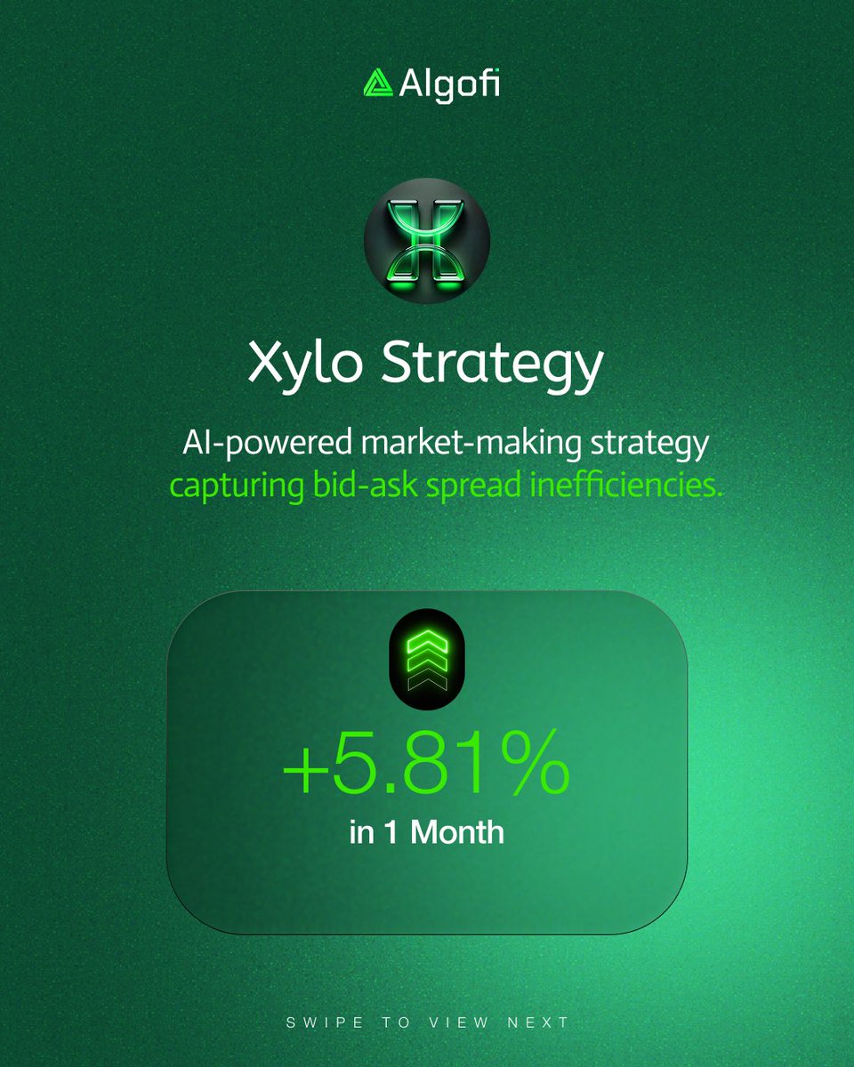 algofi_ai's tweet photo. First month of AlgoFi’s six powerful AI trading strategies results are out. 🔥 
Delivering strong performance and consistent returns. 🦾

Built on advanced AI-driven execution models designed to adapt to live market conditions with precision and discipline. 🤖

Each strategy operates with a structured approach, focusing on consistency, risk-aware execution, and long-term performance stability.

This is not theory — this is real market execution powered by https://t.co/rqxjYoPjjH.

First month results are officially live and this is just the beginning.

#algofi #aitrading #futureoftrading #aifinance #smarttrading