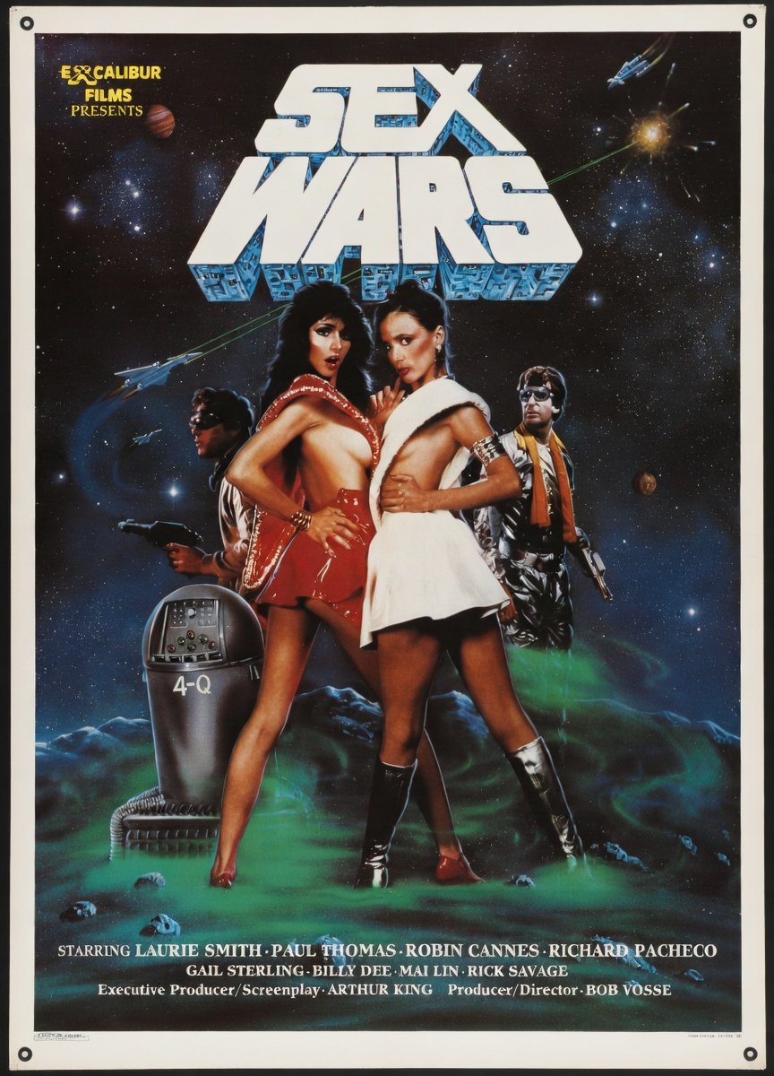 Original poster for
SEX WARS
Bob Vosse | 1985
  
A gloriously trashy porno parody of Star Wars — space battles, princesses, and zero plot required. 
Pure 80s sleaze in HD. 🔥