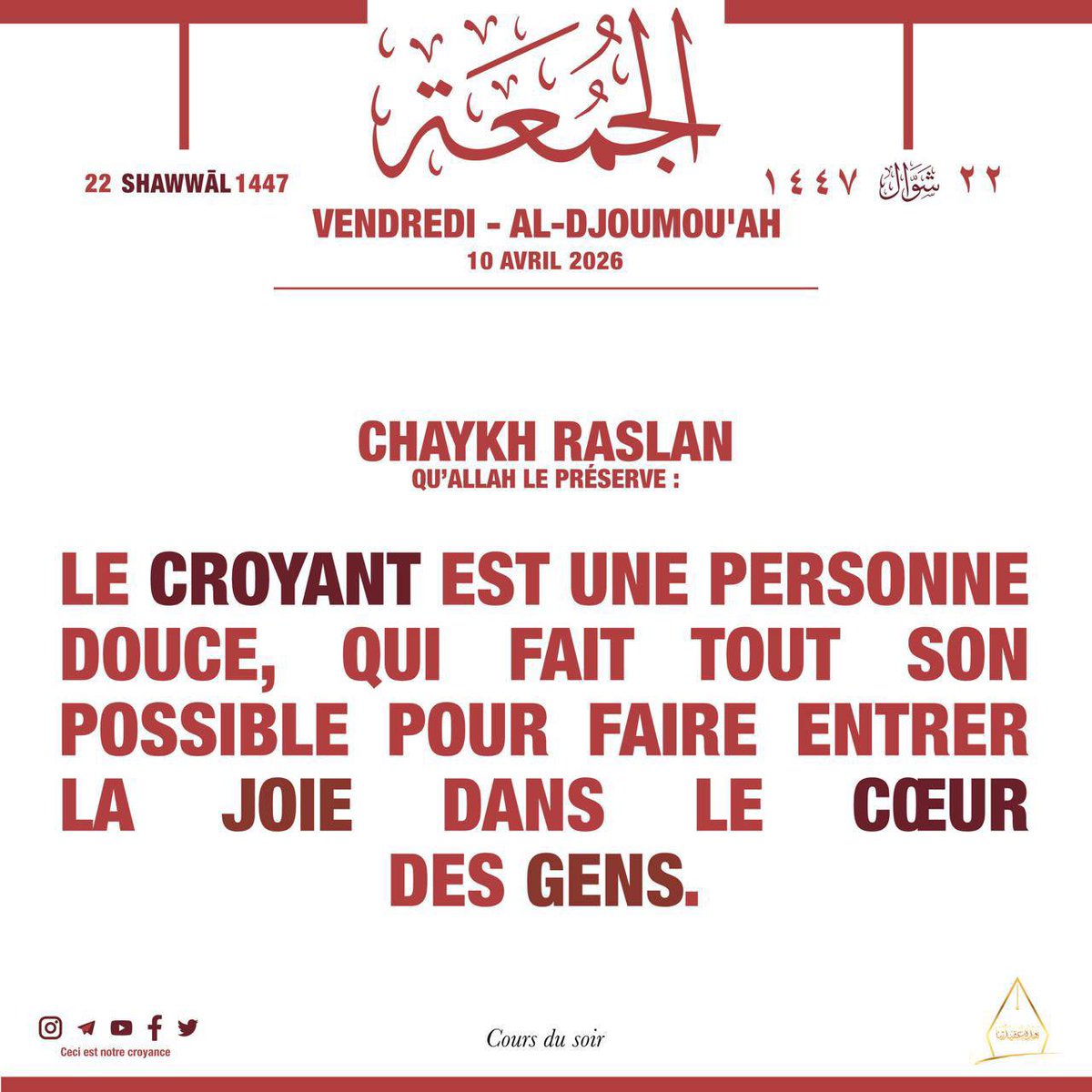 Ceci est notre croyance tweet media