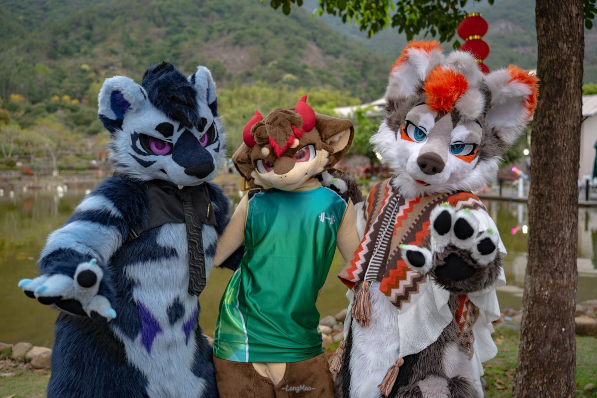 ExtonWolf's tweet photo. 袜，好多腰精！
#FursuitFriday #FursuitsFriday https://t.co/YwmEYl2JXB