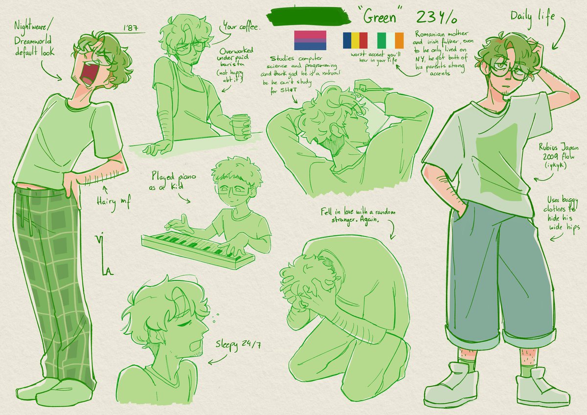 Viaaaaart's tweet image. [ oc ] go green boy 💚 #InSomnia