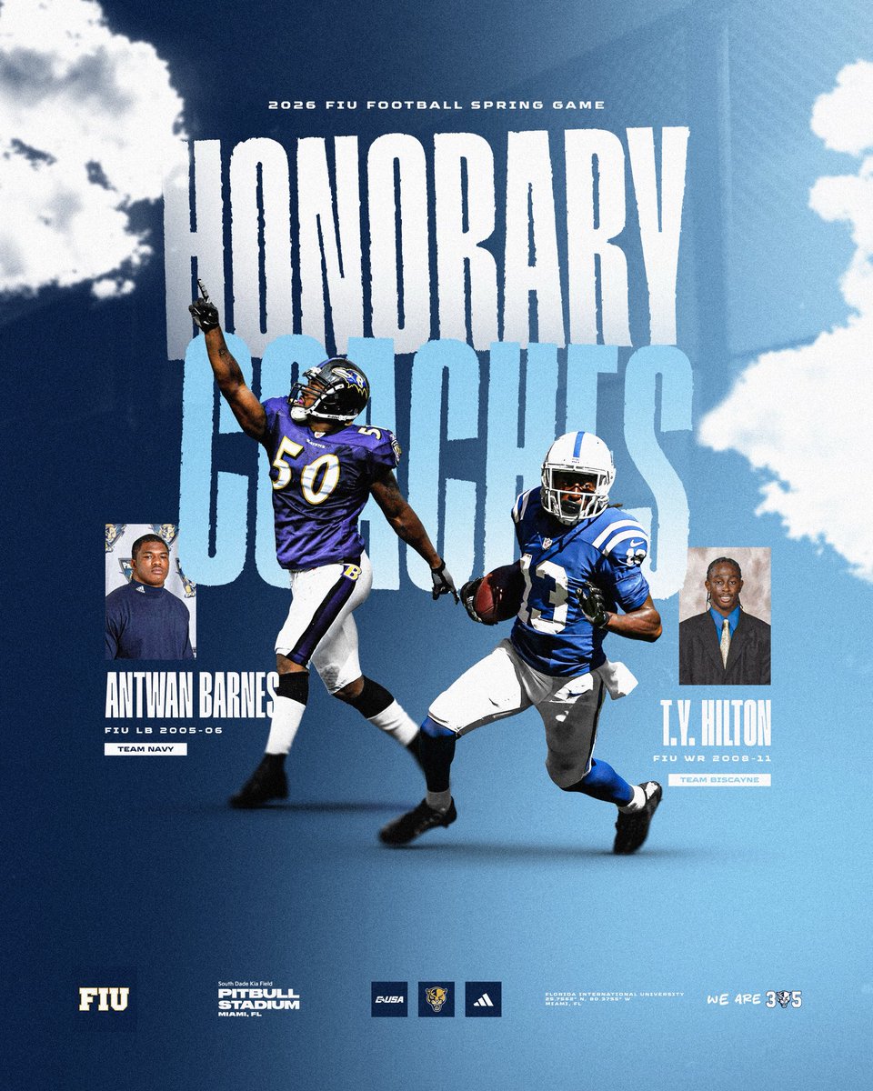 We’re excited to have two Panther legends on the sideline for tomorrow’s Spring Game! 🐾

<a href="/TYHilton13/">TY Hilton</a> <a href="/AntwanBarnes42/">Antwan Barnes</a>