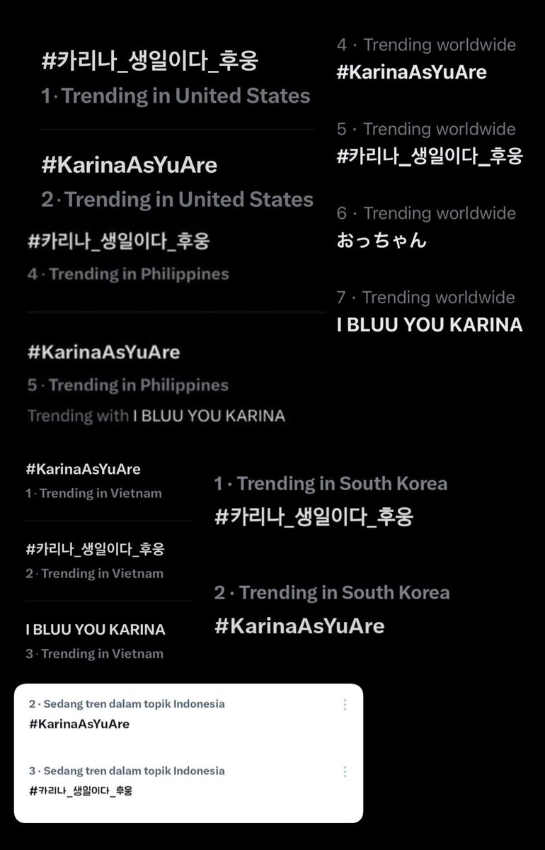 KARINA Charts tweet media