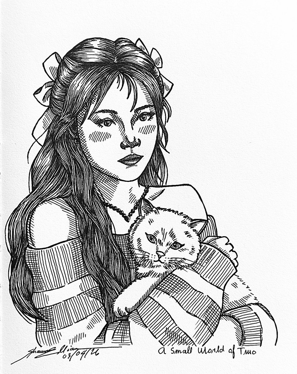 shawnellian's tweet photo. A Small World of Two

Back at it with portrait practice. Honestly, drawing a cute, cheerful girl never gets old (⁠✿⁠^⁠‿⁠^⁠)

#portrait #inktober #inkartwork #penportrait #dailysketchbook #art https://t.co/CoGqgOyQ7L