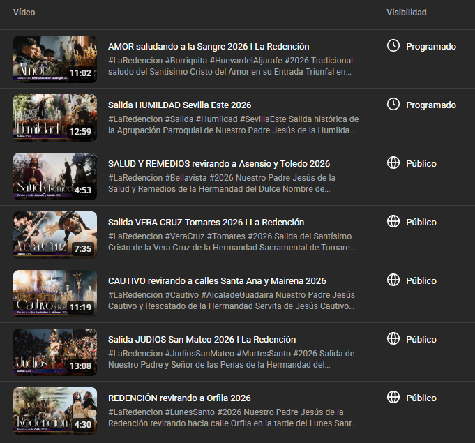 Todo cuánto hemos vivido, sentido y disfrutado esta Semana Santa no puede cuantificarse.

Lo único que podemos hacer es rememorar a través de imágenes todos aquellos momentos grabados en nuestras retinas y es por ello que, llegado el domingo, ya podréis disfrutar de al menos 1