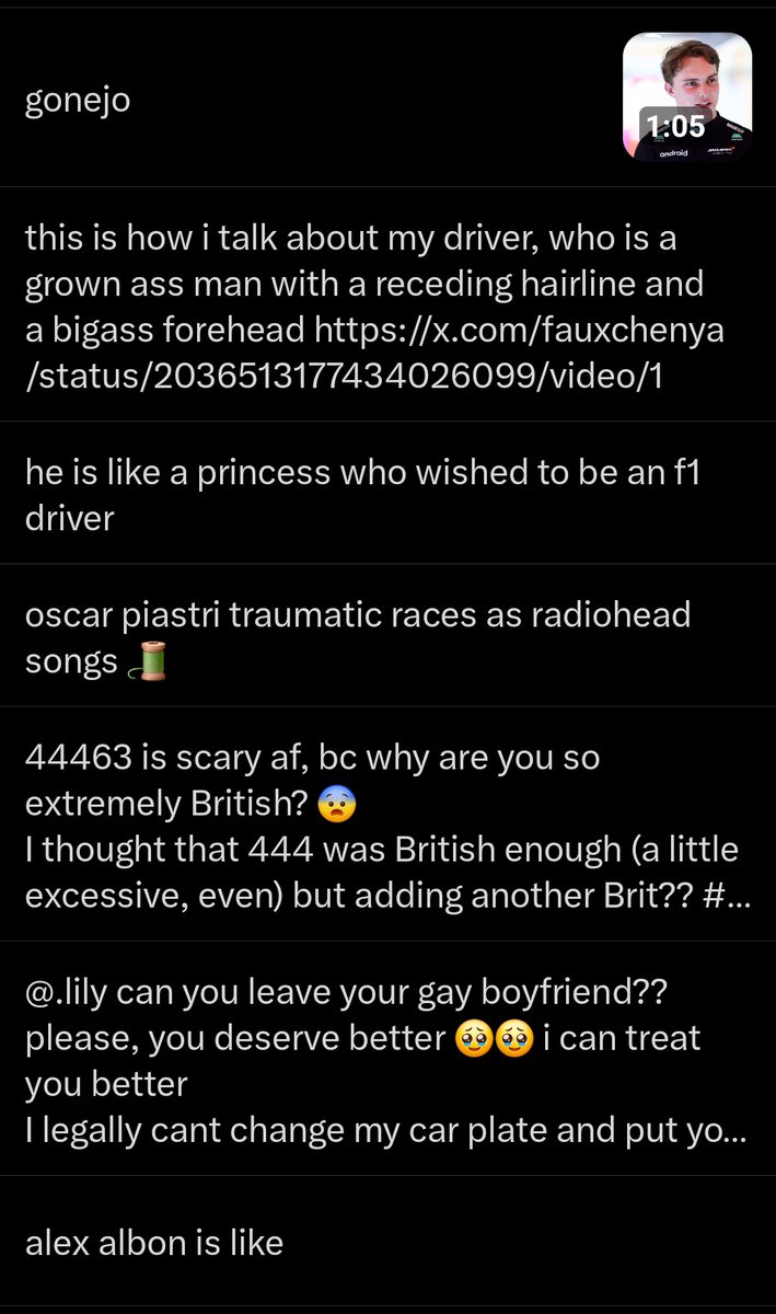 ₊꒰ 🌸✹ ᮫͙ ′oscar piastri impregnator ′′ ^›⩊‹^ ੭ tweet media