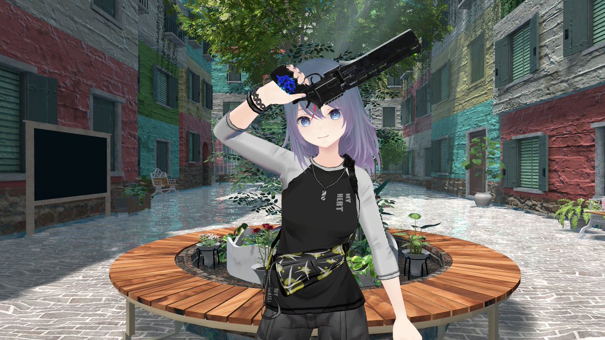 buritoba_vrc's tweet photo. 久々の銃ギミックではしゃいでいる⭐
#VRoid #VRChat #YSSS. https://t.co/Yx0kY1PUmO