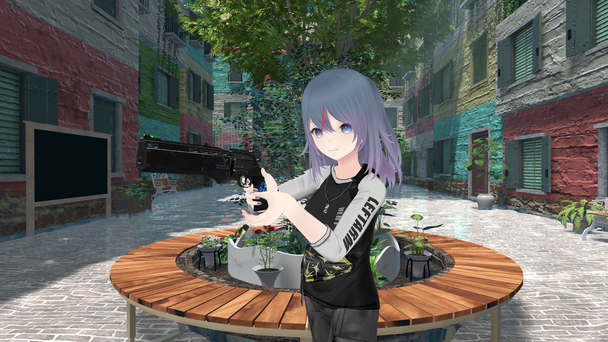 buritoba_vrc's tweet photo. 久々の銃ギミックではしゃいでいる⭐
#VRoid #VRChat #YSSS. https://t.co/Yx0kY1PUmO