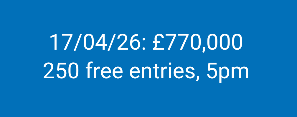CashRegAmount's tweet photo. £770,000 next Friday.  250 free entries. 

https://t.co/BovrCcssYy https://t.co/STxwgwlOUH
