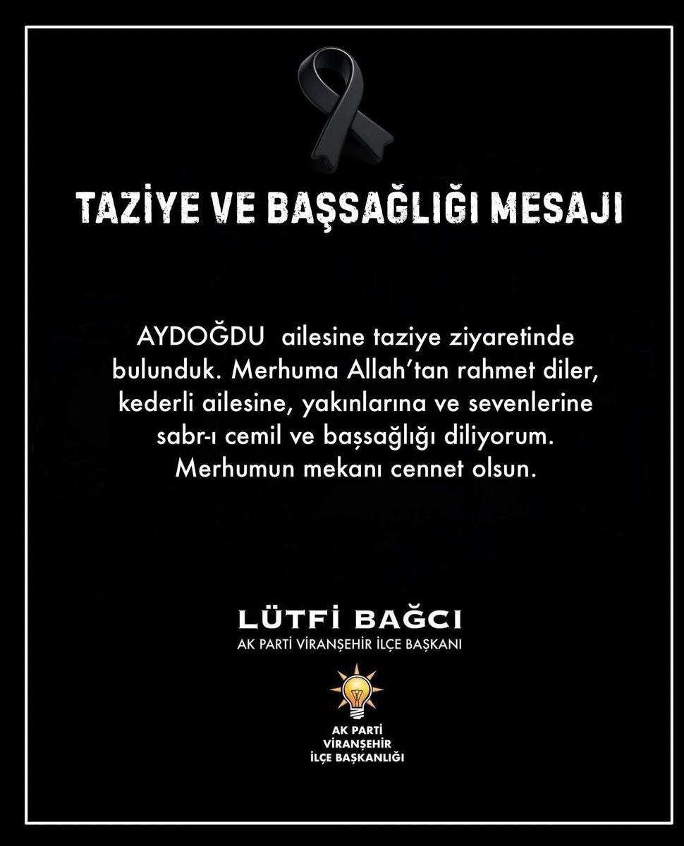 AK PARTİ VİRANŞEHİR tweet media