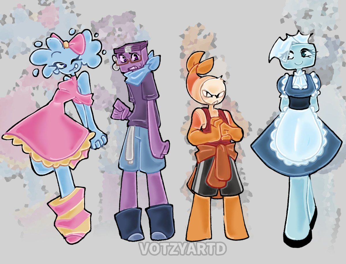 Votzyard's tweet image. Soooo 
I've made my design of all the common toons, I also plan to do the uncommon and rare ones 😋
#dandysworld #reDesign