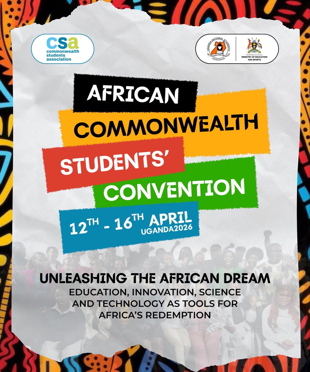 I’m truly honored to be attending the African Commonwealth Students Convention as an ACSC Delegate representing <a href="/UCUniversity/">Uganda Christian University (Official)</a> at Speke Resort Munyonyo. Organized by the <a href="/CwealthStudents/">Commonwealth Students' Association</a> in partnership with the <a href="/Educ_SportsUg/">Ministry of Education and Sports - Uganda</a> and <a href="/unsaugofficial/">Uganda National Students Association (UNSA)</a> 
#ACSC2026 #UNSA