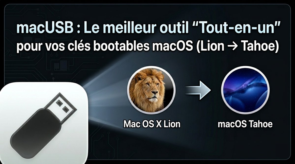 macplanete's tweet photo. Besoin d'une clé bootable macOS ? 🔑💻

De Lion 🦁 à Tahoe 🏔️, macUSB s'occupe de tout en quelques clics. Finies les lignes de commande complexes !

https://t.co/bYKjNoWdNZ

https://t.co/VpcMazA3vV

#macUSB #macOS #TechTips #Apple #MacBook https://t.co/4G5AYPb3TX