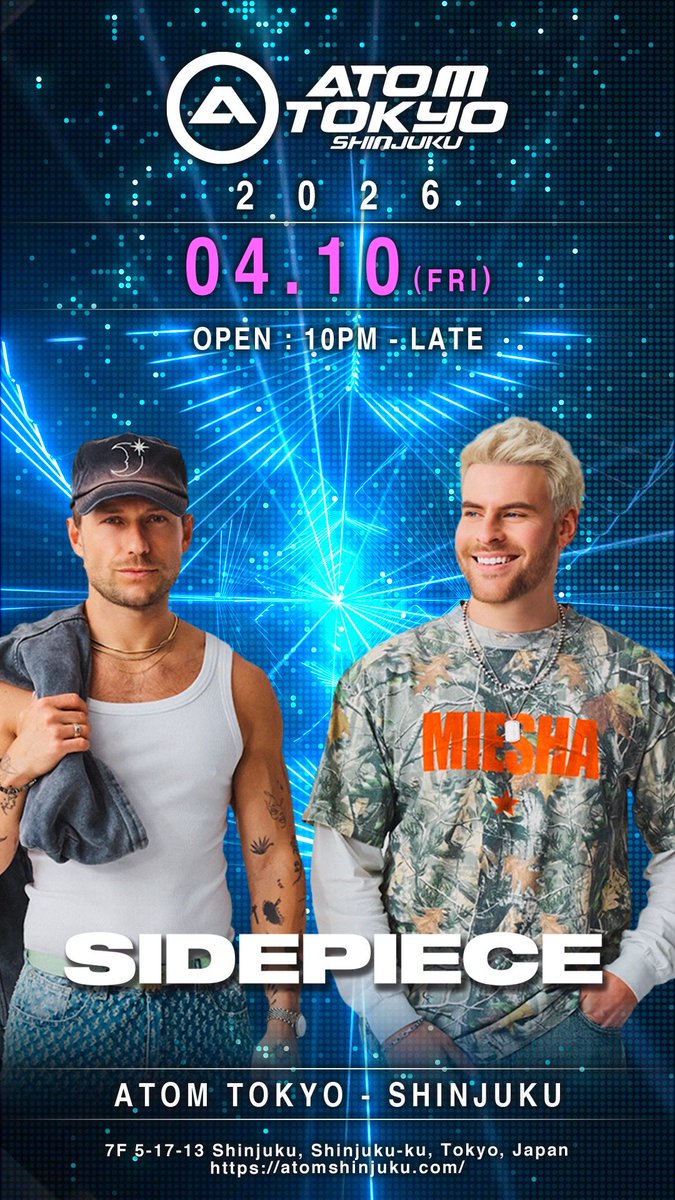 kanamello_music's tweet image. ATOM SHINJUKU

本日SIDEPIECE来日です‼️
ゲストもお取りできます‼️
お越しの方は是非ご利用ください😆

ゲストご利用の方は下記URLから
DMお願い致します‼️
instagram.com/dj_kanamello

#SIDEPIECE #ATOM
#ATOMSHINJUKU #SHINJUKU
#クラブ #ゲスト 
#クラブ友達募集中 #クラブ友達募集