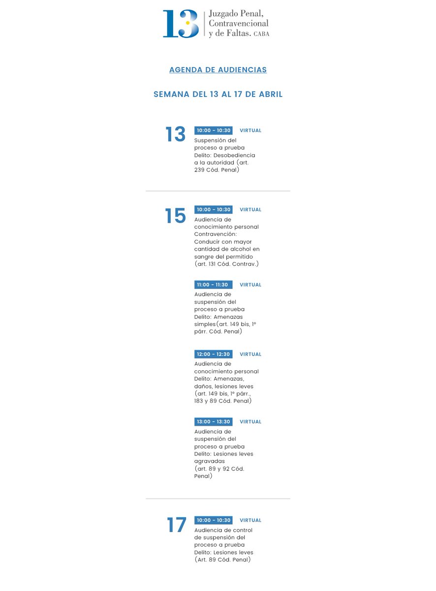 Juzgado PCyF n° 13 tweet media