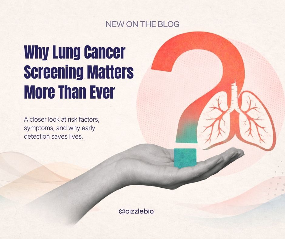 CizzleBio's tweet photo. What raises the risk of lung cancer, and why does early detection matter? Our latest blog breaks down the basics.

Cizzle Bio is advancing CIZ1B, a biomarker blood test for early lung cancer, coming soon to U.S. healthcare providers.

Read more: https://t.co/C1CHjYJ7WD https://t.co/Y2g9Xzq3AC
