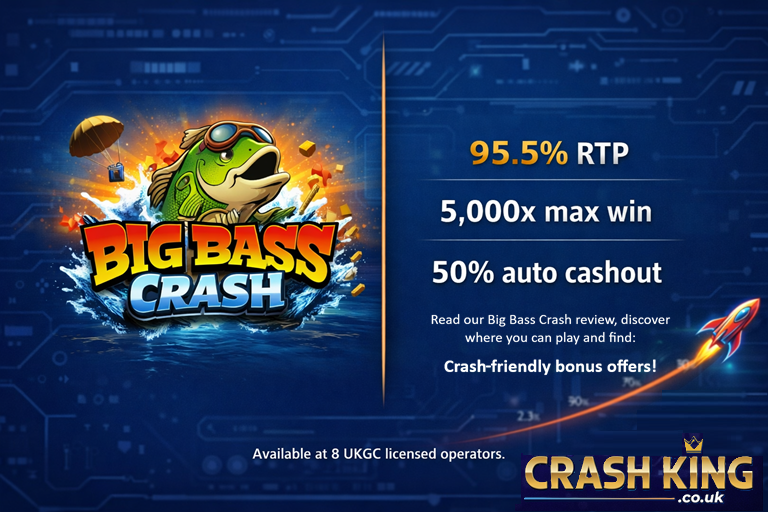 crashkinguk's tweet photo. Big Bass Crash is one of the most played crash games at UK licensed casinos right now. The 50% auto cashout feature makes it genuinely different.

Full review, where you can play and crash-friendly offers 👇
https://t.co/dfNJcPqz5r https://t.co/mIGrK1dLKE