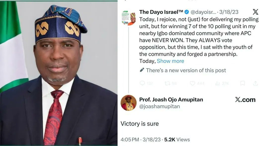 Chimacoeche's tweet photo. APC-INEC Chairman, Prof. Joash Amupitan appointed be Tinubu is an APC member.
Just look at his reply to this post.

They forgot to delete it. https://t.co/KaMkwc0yv7