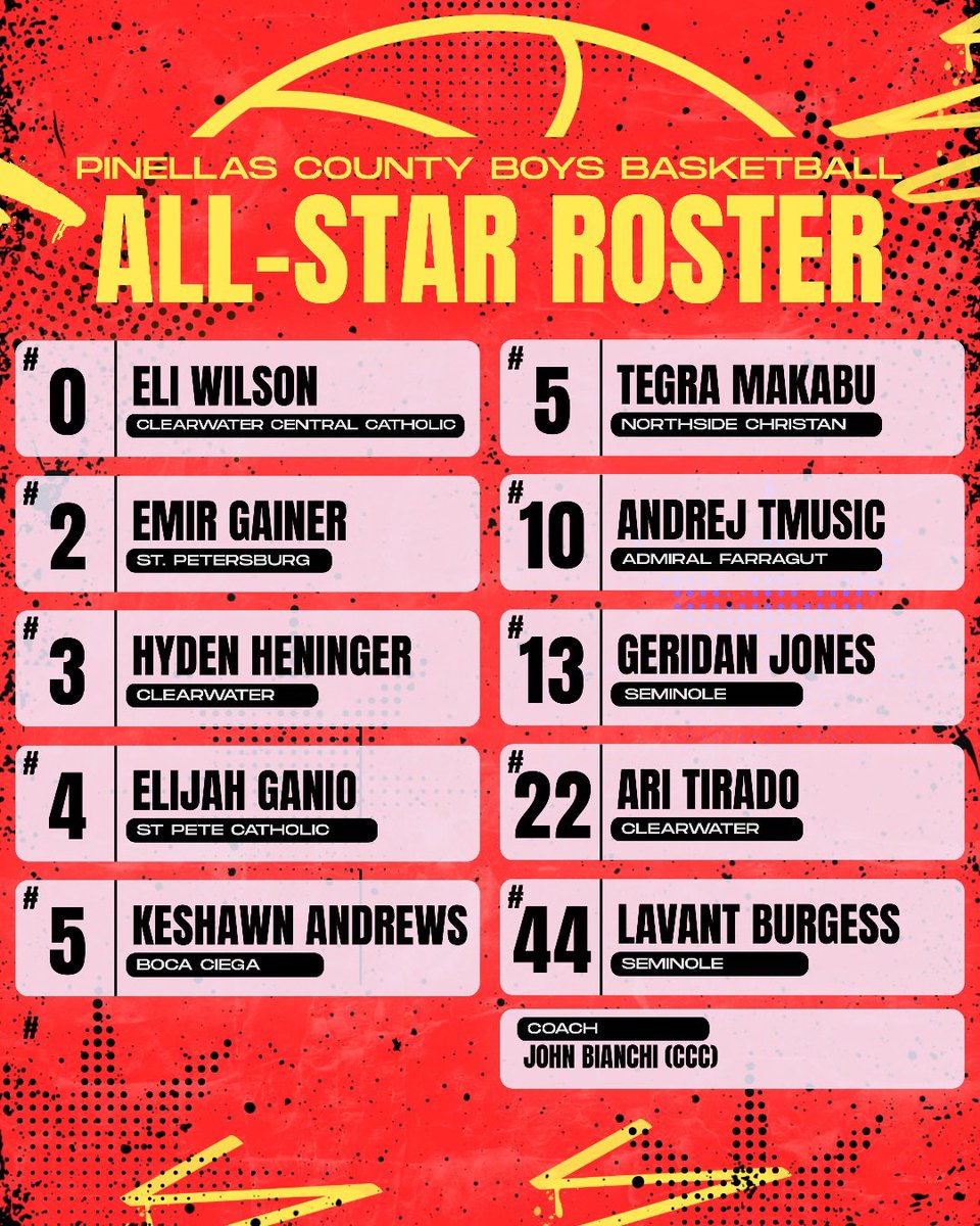 coach_bianchi's tweet photo. Tomorrow! ⬇️

2750 Haines Bayshore Rd
Clearwater, FL  33760
United States

🏀 Senior All-Star Basketball
🆚 Hillsborough vs Pinellas
⏰ 4pm Girls, 6pm Boys
📍 at CCC
👀 Team Rosters 

@CCCMarauders @CCCHoopsSteve @SpcAthletics @TBBCoaches @thehoopvibe @BayAreaHoopsfl https://t.co/tRVnDGX5qH