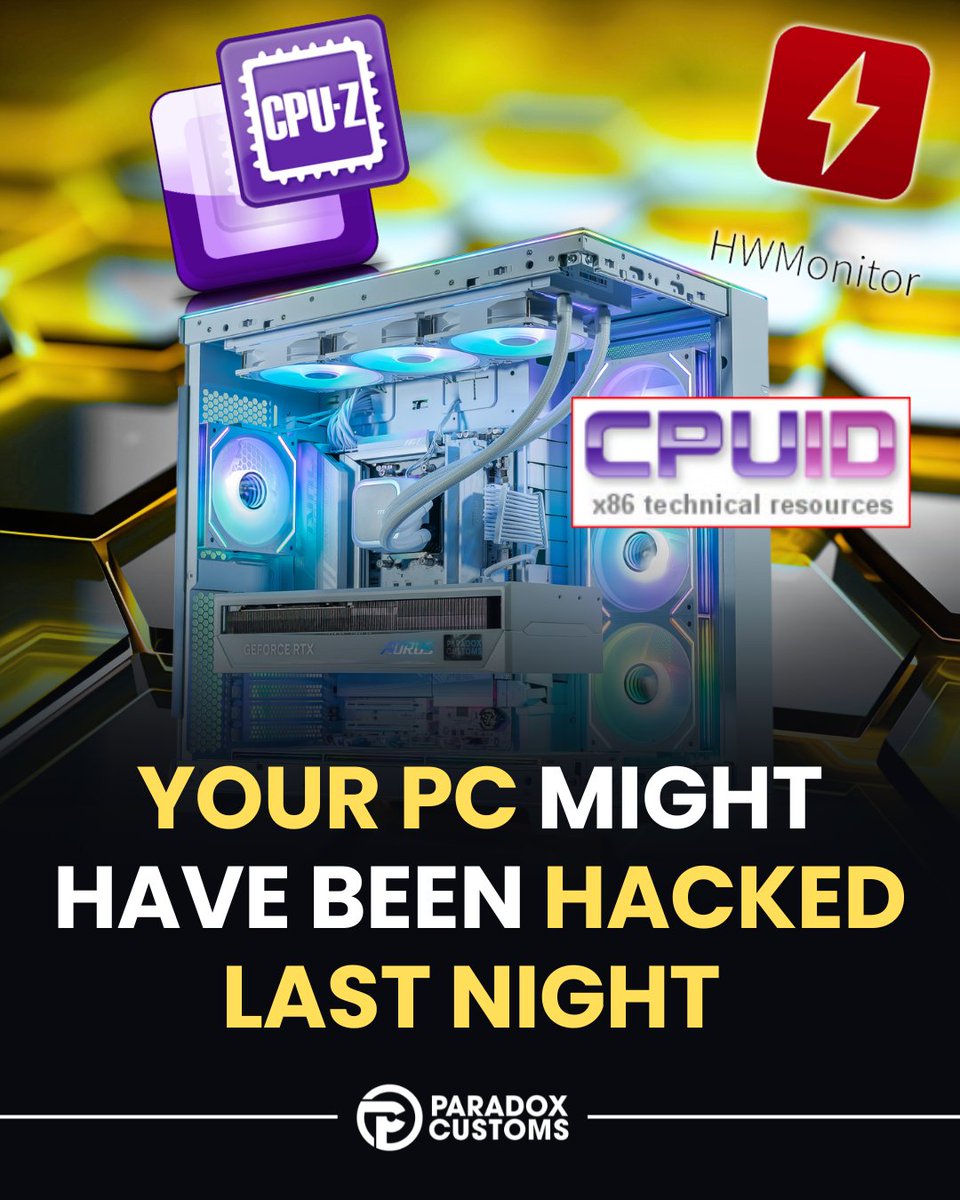 Brparadox's tweet image. 🚨 PSA: If you use CPU-Z or HWMonitor, read this.

The official CPUID site was compromised, and for a window of time it was serving trojanized installers instead of legit files.

Attackers hijacked download links and pushed malware designed to steal browser credentials,
