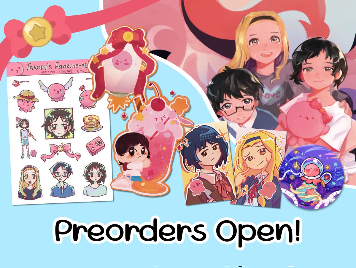🐙🎀Preorders for Takopi's Fanzine-pi are now OPEN!

See the tweets below for full info on the bundles-pi!!

SHOP-PI: takopisfanzine.bigcartel.com