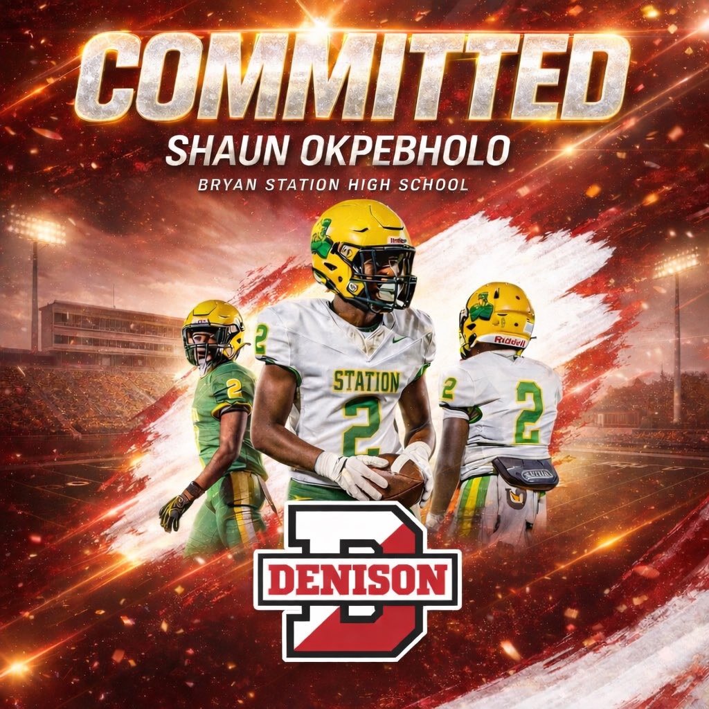Okie2007's tweet photo. Blessed and grateful to announce that I am 100% committed to Denison University. Thank you to everyone who supported me along the way.
Ready for what’s next.
#AGTG #BigRed @DUFootball 
@coachhatem @Coach_Bubonics @BSHSfootball_ @bryanstationfb @jthas3 @Coach_Marcum https://t.co/5MKmSLDHmI