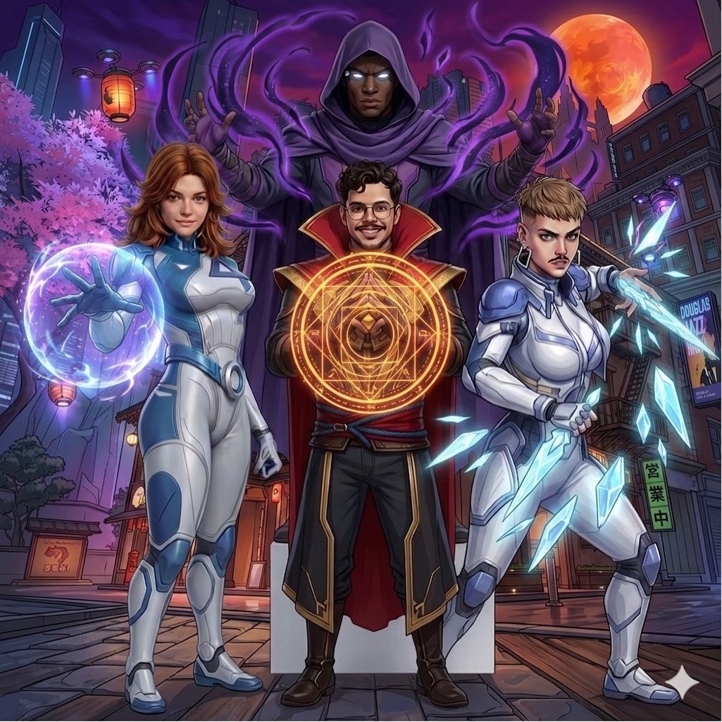 FlabulousS's tweet photo. Pedi pra IA criar eu e meus amigos como nossos mains no Marvel Rivals e não paro de rir das imagens KKKKKK https://t.co/eJf066JO6l