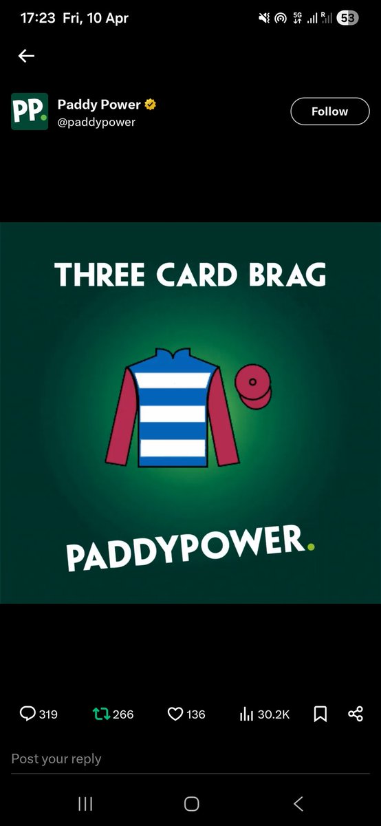 derekreds77's tweet photo. @paddypower https://t.co/f1ggs9ye8d