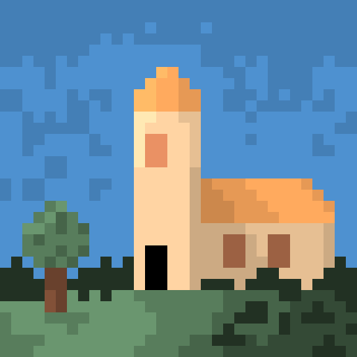 Pixellance's tweet photo. Old chapel #pixelart #lowres https://t.co/Sme11EDhIt