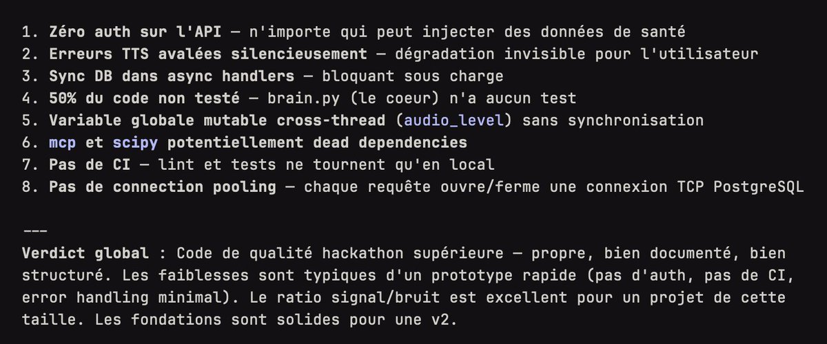 powl_d's tweet image. Je profite des 15 min avant l’embarquement pour auditer le repo avec Juliette &amp;amp; Orchestria.

Verdict : on ne vous volera pas, ne vous inquiétez pas ^^

Juliette résume bien :
“Leur schéma BDD, leur CLI, leur FastAPI, leur intégration Apple Watch… rien ne s’applique à notre stack