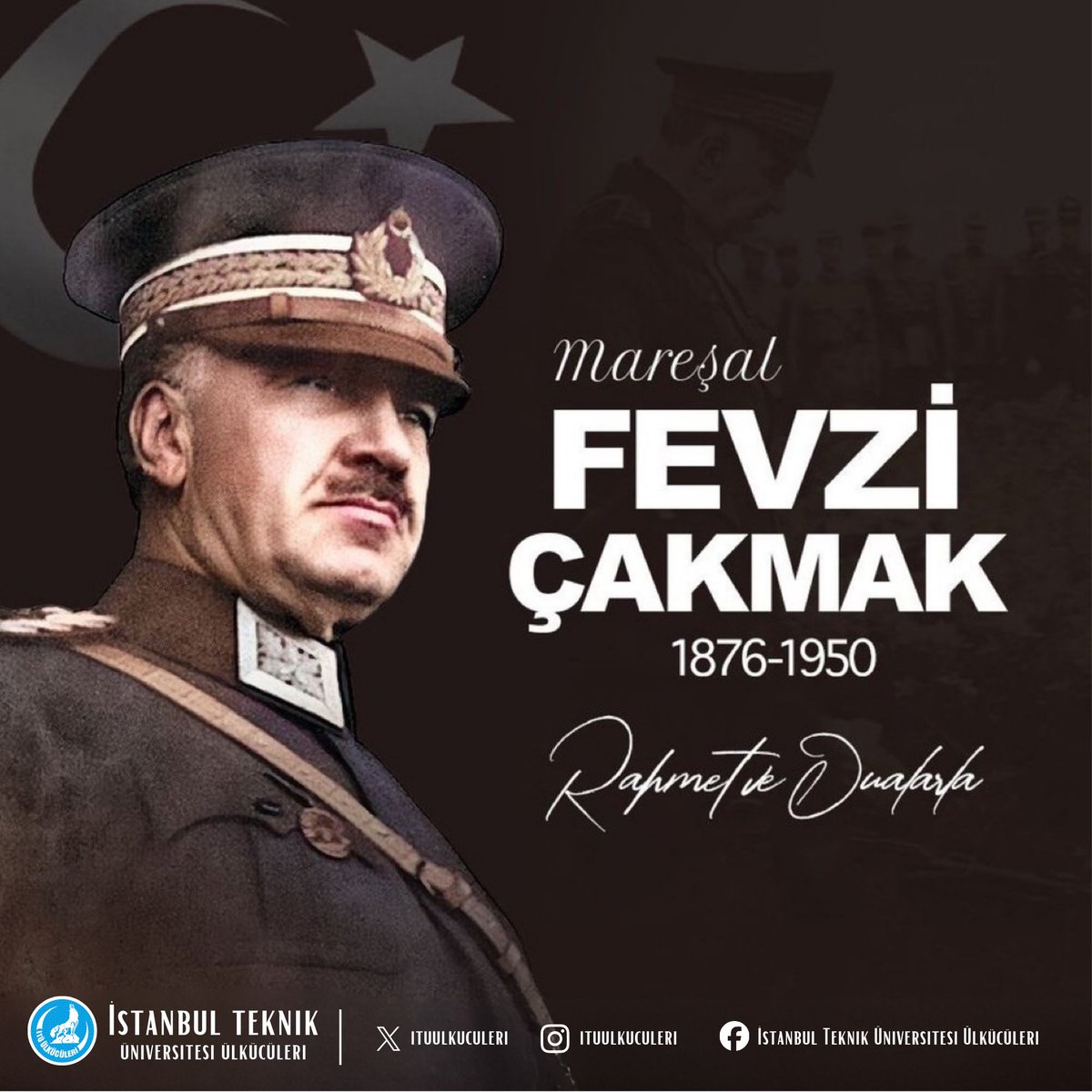 Büyük devlet adamı, Atatürk'ten sonra ikinci mareşalimiz, İstiklal Harbi Kahramanı, Milliyetçi Hareket Partisi'nin siyasi kökü olan Millet Partisi'nin kurucusu Fevzi ÇAKMAK'ı vefatının yıl dönümünde rahmet ve dualarla anıyoruz