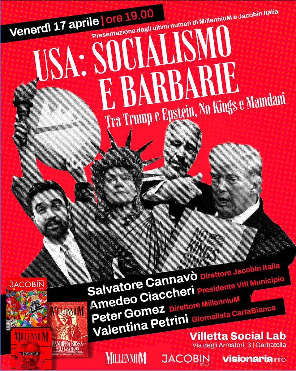 Vi aspettiamo venerdì 17 aprile a Villetta Social Lab di Roma alle 19, con <a href="/petergomezblog/">Peter Gomez</a> @petrinivalentina <a href="/scannavo/">Salvatore Cannavò</a> <a href="/amedeociaccheri/">Amedeo Ciaccheri</a> e <a href="/JacobinItalia/">Jacobin Italia</a>