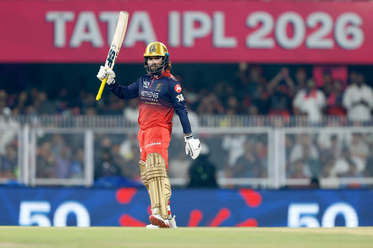 IPL's tweet image. Rajat Patidar is putting on a show in Guwahati 🫡

What a knock this is turning out to be for #RCB ❤️

Updates ▶️ bit.ly/TATAIPL-2026-16

#TATAIPL | #KhelBindaas | #RRvRCB | @RCBTweets