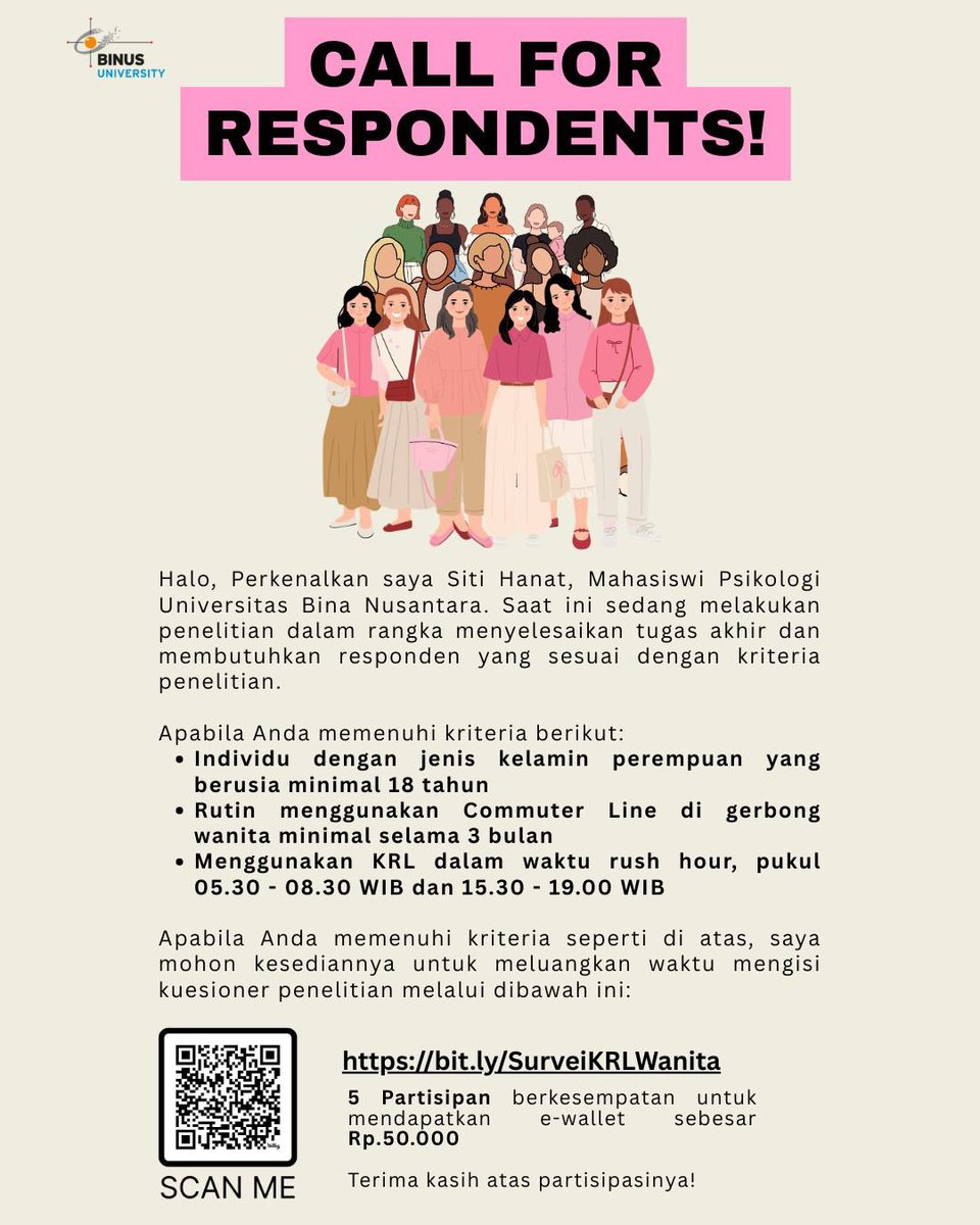 siapaaa yang sering commuting di rush hour? boleh tolong isi ini jugak yaaah trimakasiii <333 (ada hadiah e-wallet jugaaak! 💖)