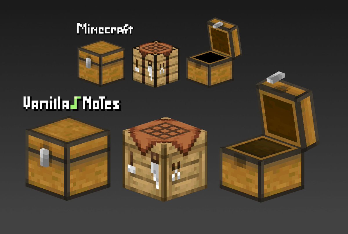 purcaty's tweet image. chests &amp;amp; crafting tables for my resourcepack !

#minecraft #pixelart #blockbench