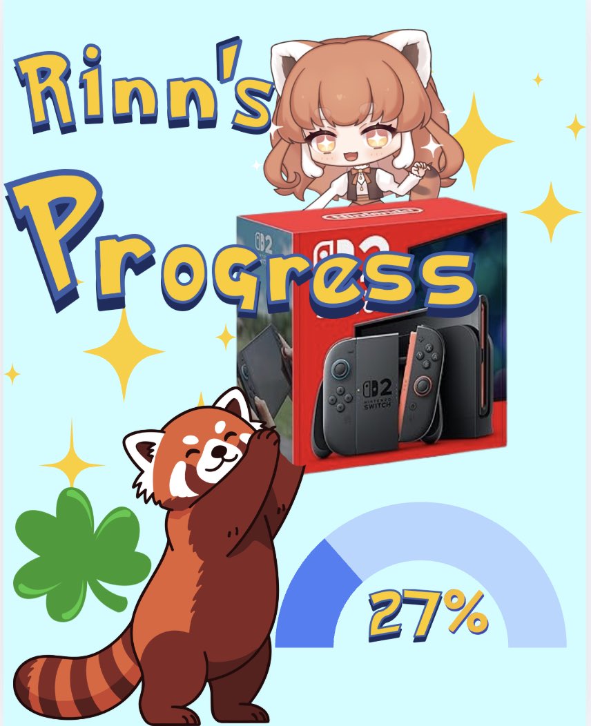 Good morning everyone!

Biiiig update, thanks to the kindness of <a href="/BustaThorn/">Buster</a> and <a href="/Celeyohno/">Celeyo (Cyndaquil Enjoyer)</a> i've reached 27% !!!

Im so so so close to my goal of 30% 🍀✨
(>.> 3 people donating 5$ if anyone needed the math🧚‍♀️)

I havent been as active as i would want, being sincere its been an