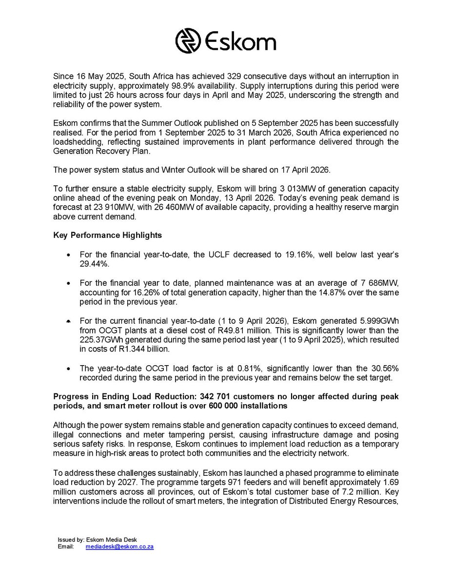 Eskom Hld SOC Ltd tweet media