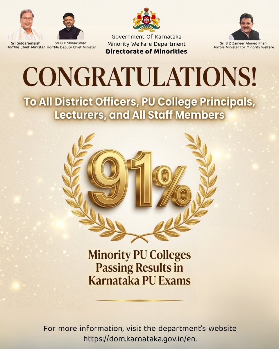 Department of Minority Welfare, Govt of Karnataka tweet media