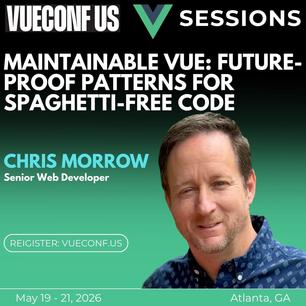 vueconfus's tweet image. We’ve all seen it 👀
200+ line components, scattered refs, watchers doing who knows what…

At #VueConfUS, @_ChrisMorrow shows how to fix it—writing clean, maintainable Vue 3 code with composables.

vueconf.us/session?sessio…

🎟️ Get tickets: vueconf.us

#VueJS #WebDev