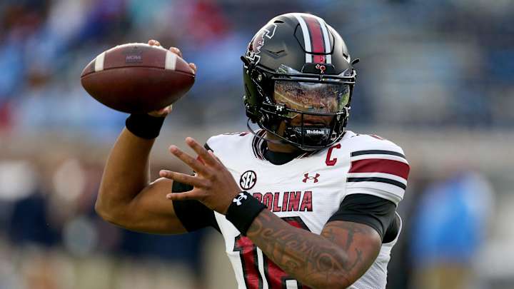 NCAAFNation247's tweet image. ● QB Spotlight ●

LaNorris Sellers - South Carolina

• Sellers was projected to possibly be one of the top QBs in the 2026 #NFLDraft but after the 2025 season his draft stock dropped drastically and he's now back to play for the Gamecocks in 2026. Last season his Passing &amp;amp;