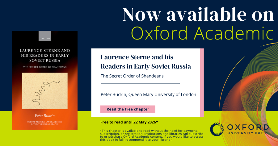 peterbudrin's tweet photo. Until May 22 the introduction to my book on Sterne and his Soviet readers is available open-access on Oxford Academic! https://t.co/7859wq8voi
