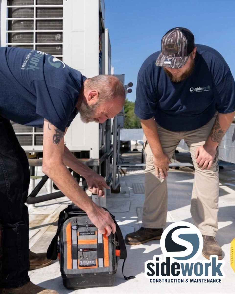 Sidework_CM's tweet image. Up on the roof so everything below runs smoothly.🔧

When chaos strikes, Sidework Construction &amp;amp; Maintenance is ready -fast, reliable, and built to handle it.

🌐 sideworkcm.com

#SideworkConstructionAndMaintenance #FacilityMaintenance #CommercialMaintenance