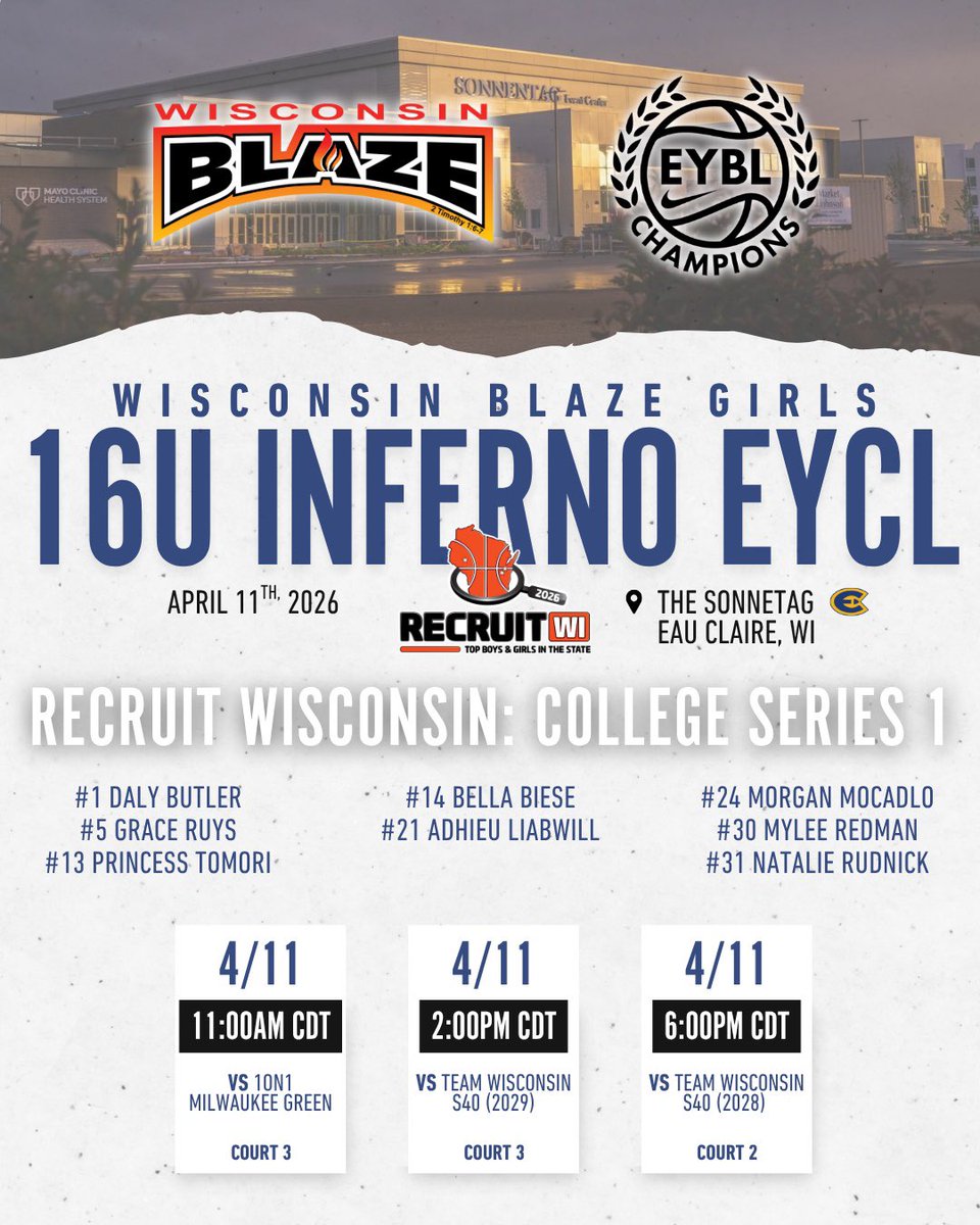 BellaBiese's tweet photo. Second tournament this weekend in EAU Claire. Come and watch me and my team! ⁦@LisaMVanWyk⁩ ⁦@WisconsinBlaze⁩ https://t.co/ygEBf4wuIG