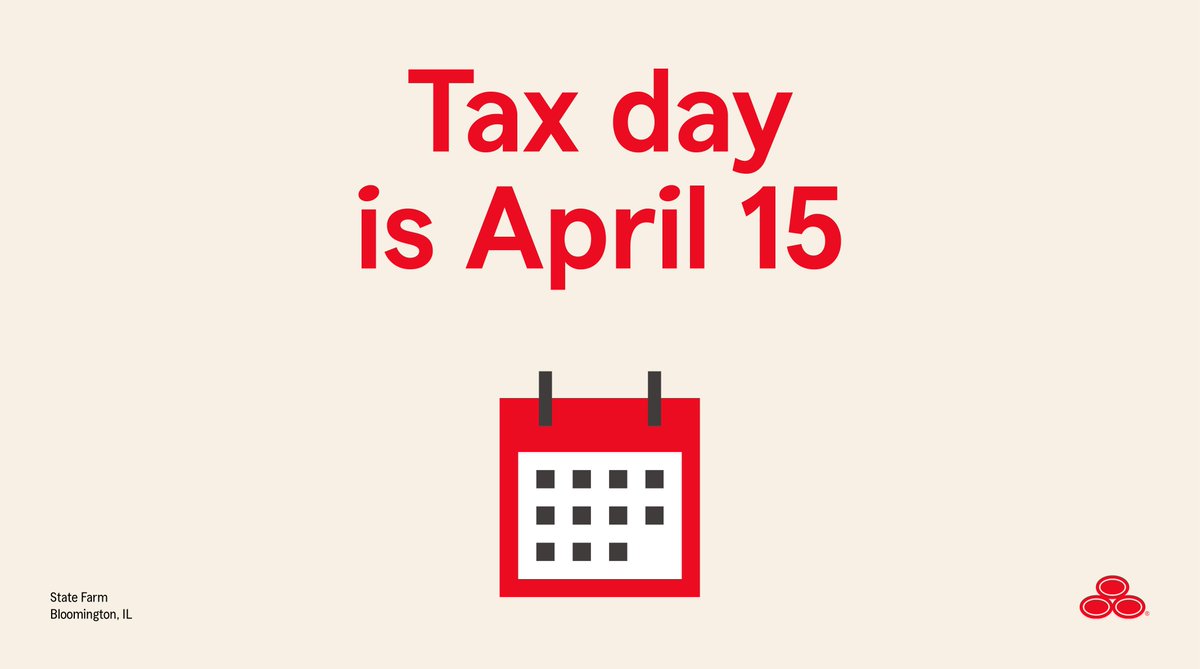 VicStateFarm's tweet photo. Good neighbor reminder: the deadline to file your taxes is coming soon. Are you ready for April 15? https://t.co/kB0s9WiQ7l