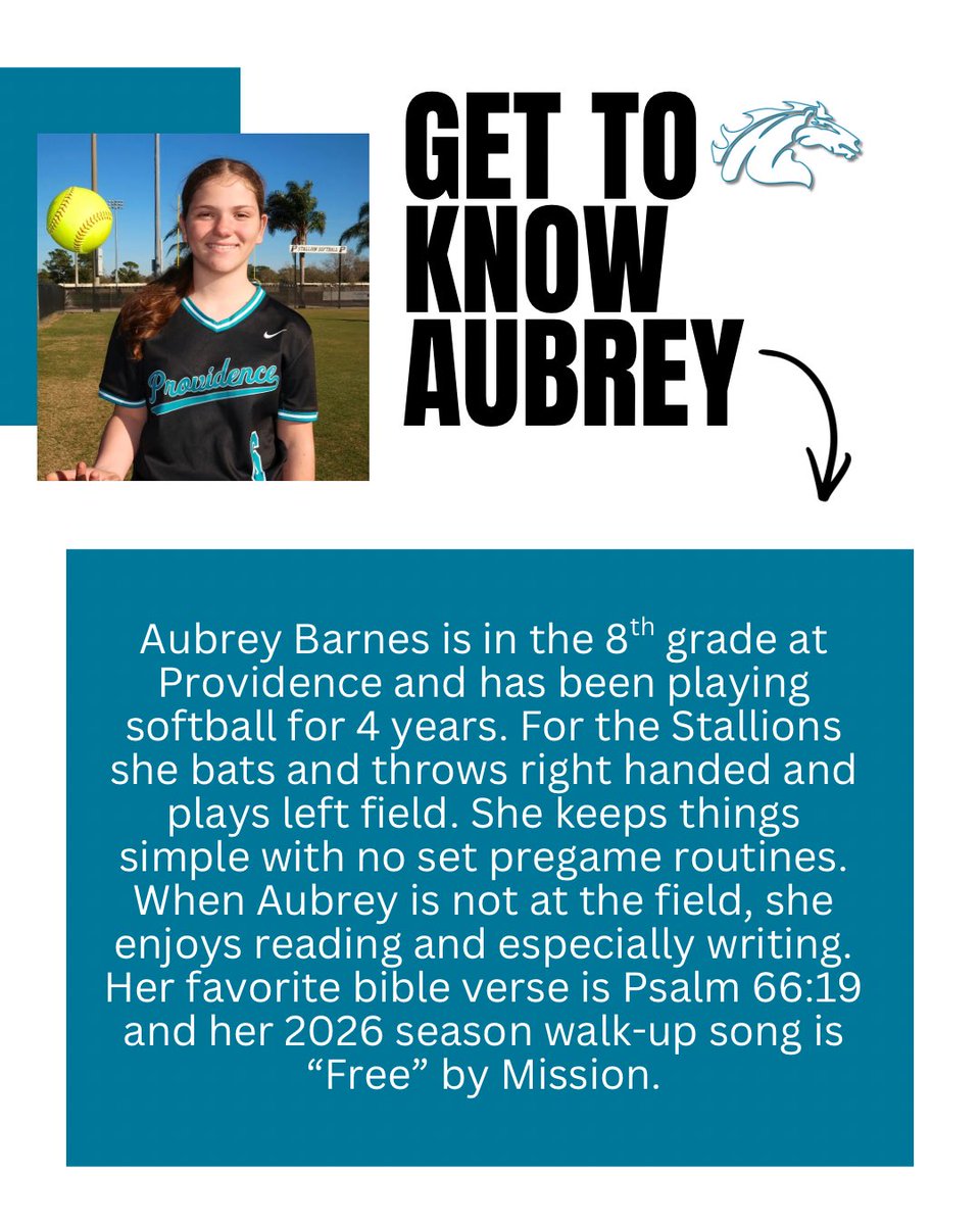 Providence_SB's tweet photo. Player Spotlight💡Aubrey Barnes | 8th Grade

➡️Get to know Aubrey and some of her favorite things. https://t.co/afeBNVfvyq