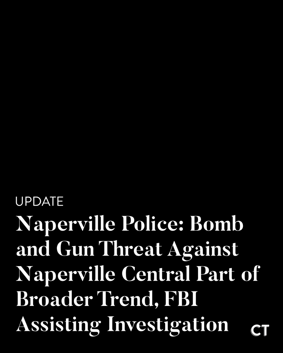 centraltimes's tweet photo. UPDATE: Naperville Police say Thursday night’s threat against Naperville Central came from an unknown caller at 7:38 p.m. 

More than a dozen similar threats have been reported in Naperville in the last 10 days. The FBI is assisting with the investigation. https://t.co/e3YeqY3WBO