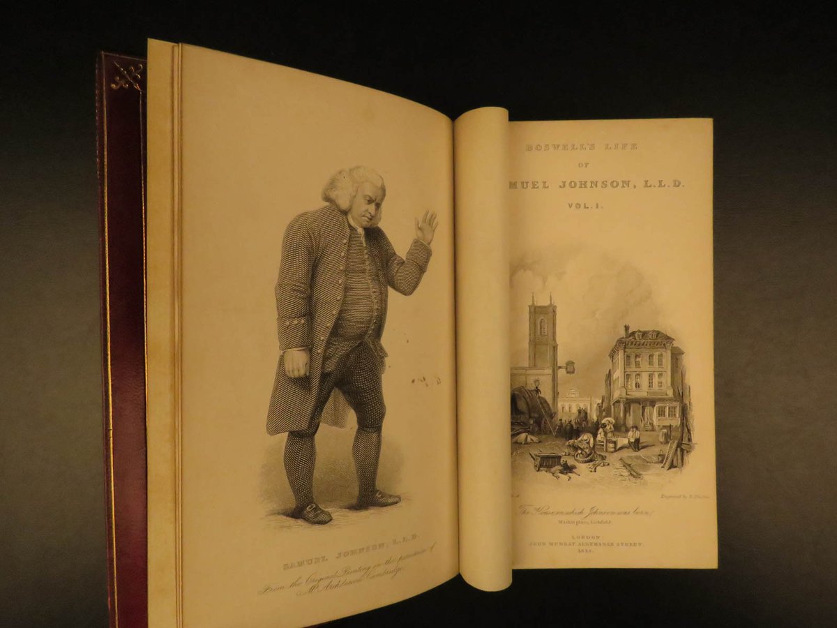SchilbRareBooks's tweet image. This biography of Samuel Johnson is considered to be one of the greatest in the English language! 1835 James Boswell's "The life of Samuel Johnson." Interested? ow.ly/Vfm450YGRrb
Want more? ow.ly/AEXm50YGRre

#Johnson #Biography #Dictionary #English #Boswell #RareBook