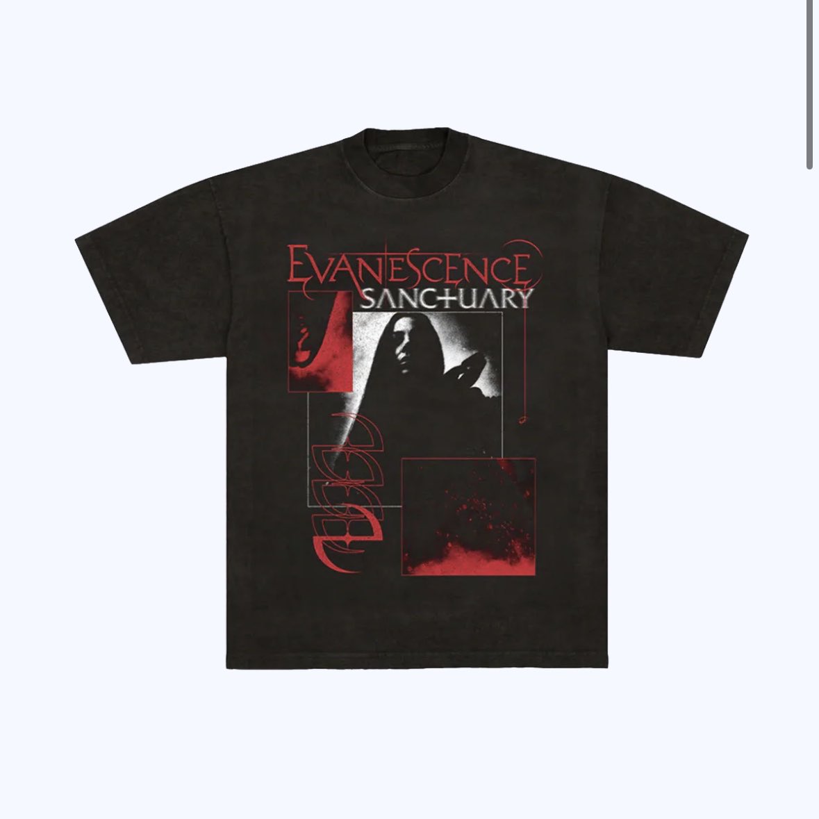 EvaWebsite's tweet image. SANCTUARY MERCH is now available on @evanescence merch store! 🐦‍⬛ plus, the Logo Earrings are also available again! #sanctuary