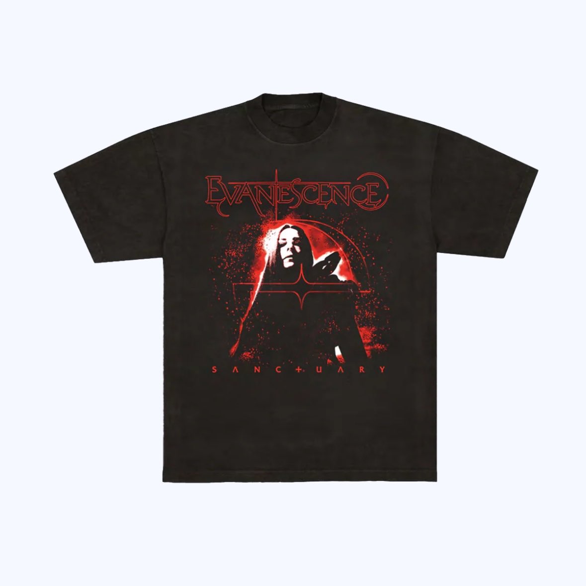 EvaWebsite's tweet image. SANCTUARY MERCH is now available on @evanescence merch store! 🐦‍⬛ plus, the Logo Earrings are also available again! #sanctuary
